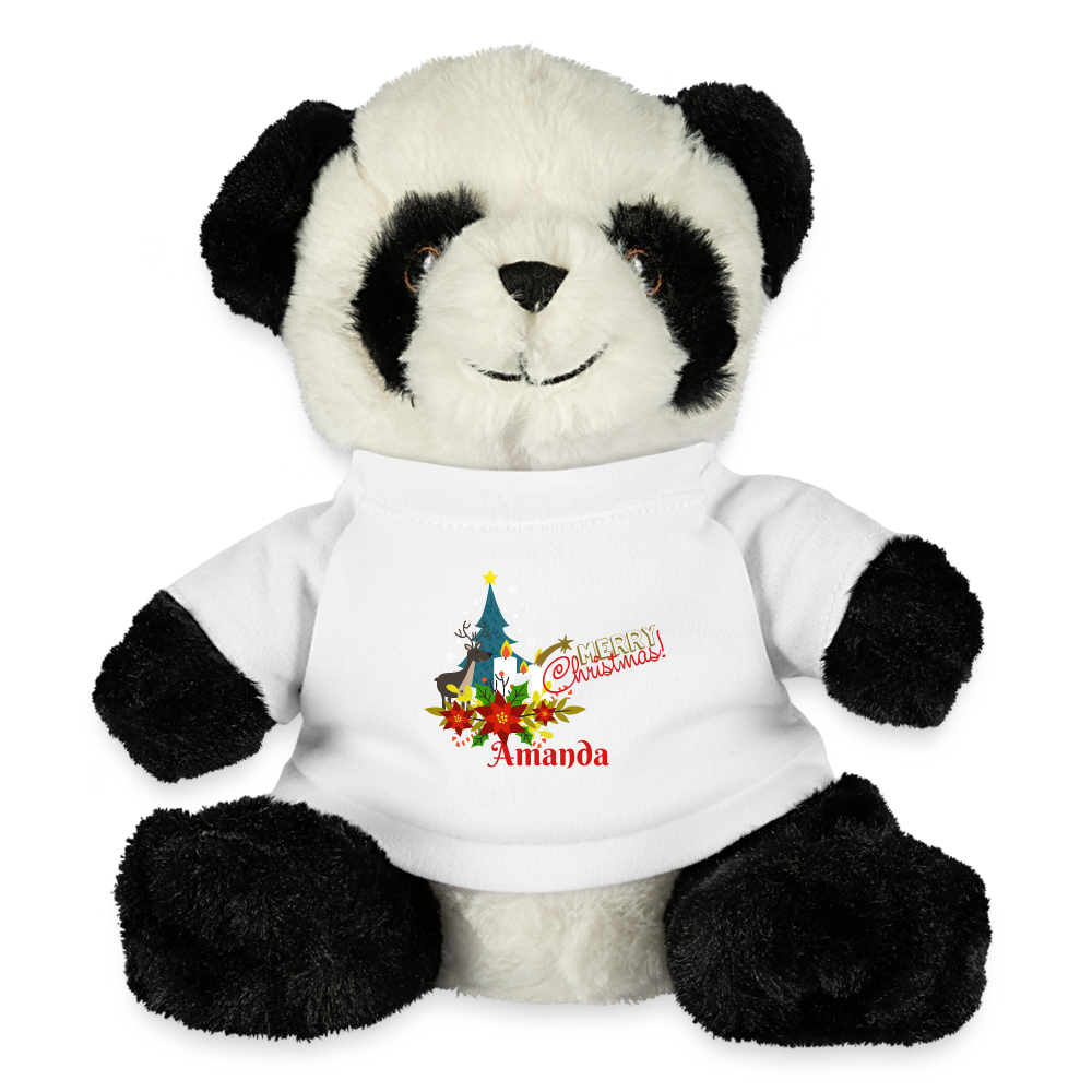 Panda Bear Personalized Christmas Gift| Customizable Plush Toy - white