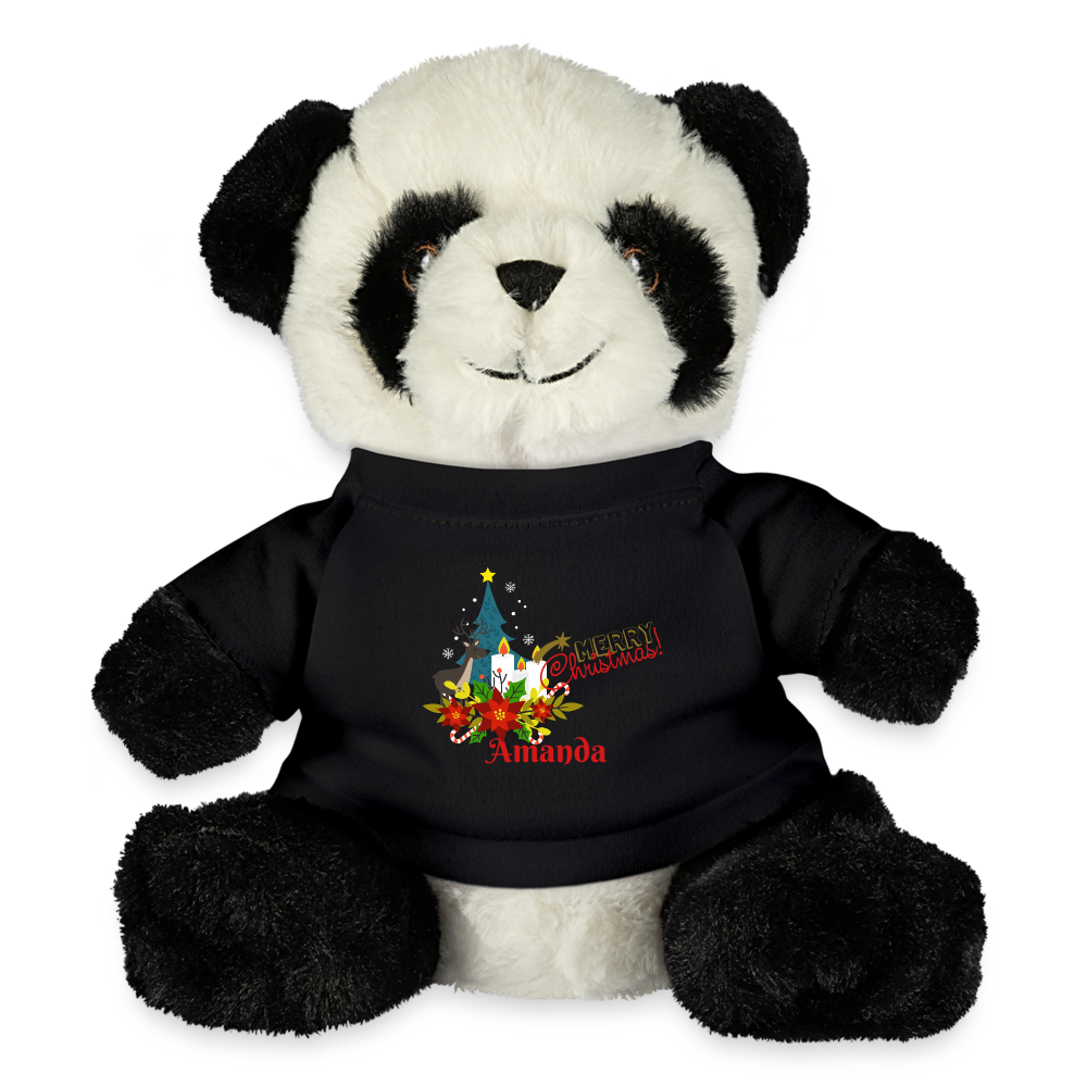 Panda Bear Personalized Christmas Gift| Customizable Plush Toy - black