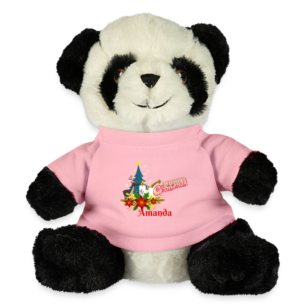 Panda Bear Personalized Christmas Gift| Customizable Plush Toy - petal pink