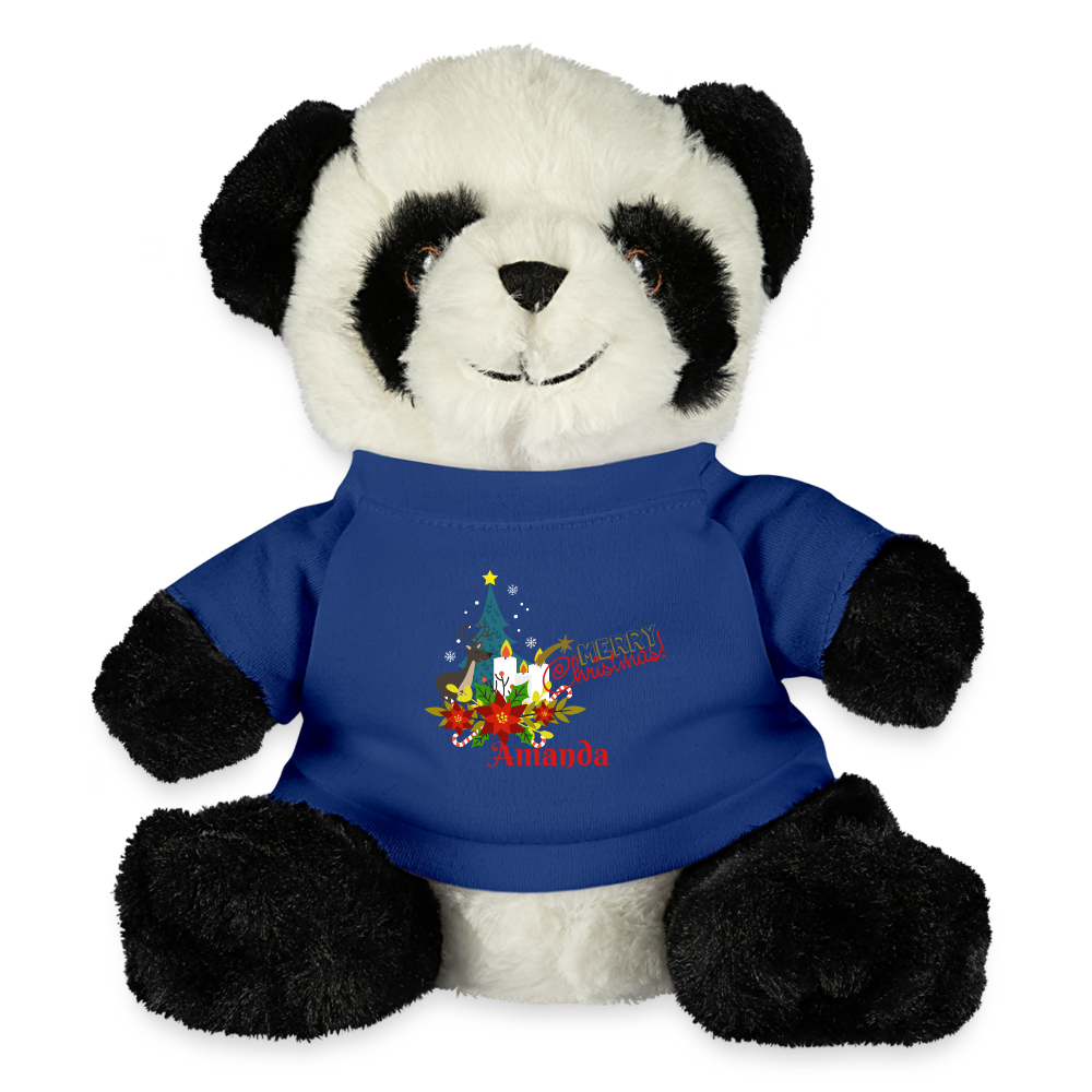 Panda Bear Personalized Christmas Gift| Customizable Plush Toy - royal blue