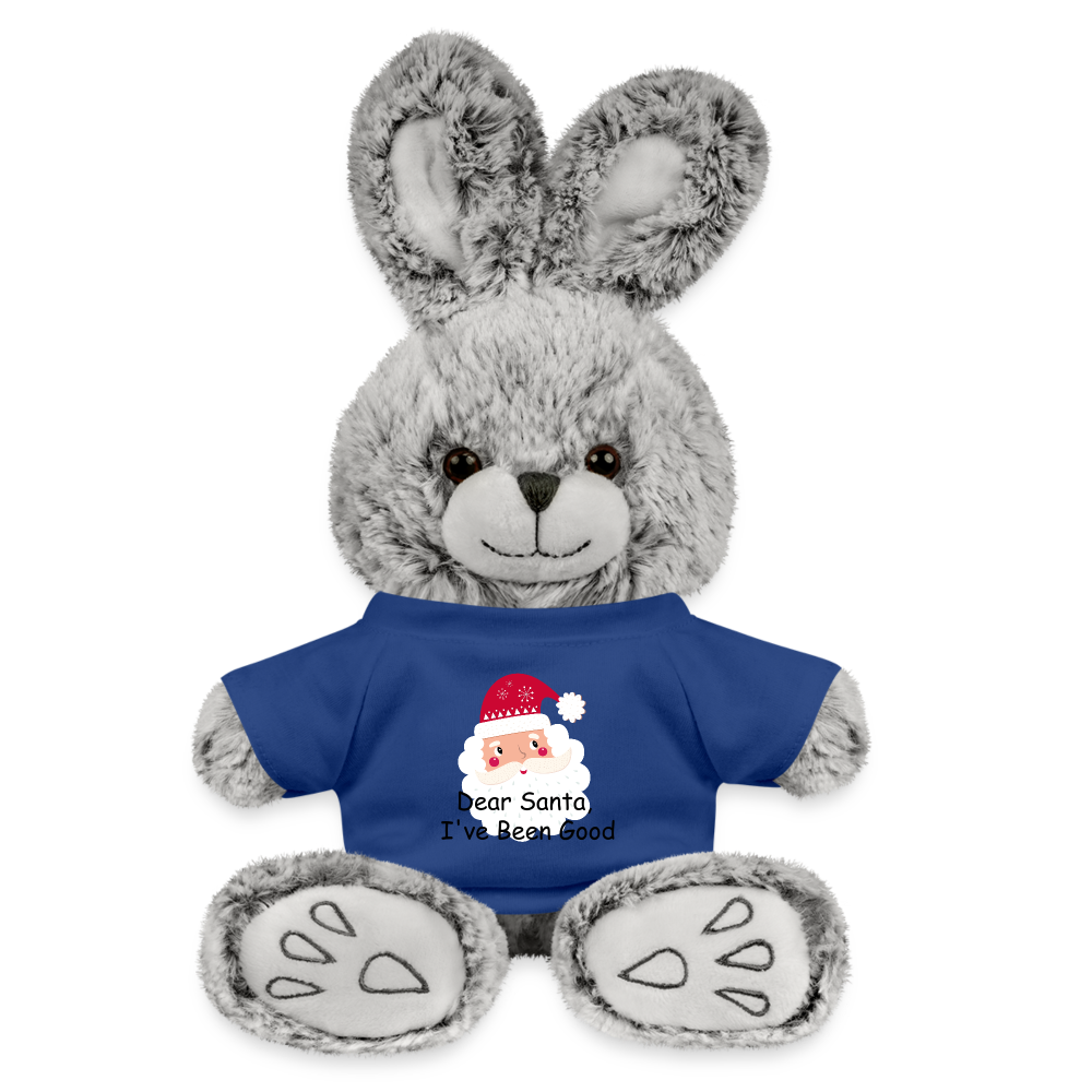 Personalized Rabbit Plush Toy| Customizable Christmas Santa Toy - royal blue