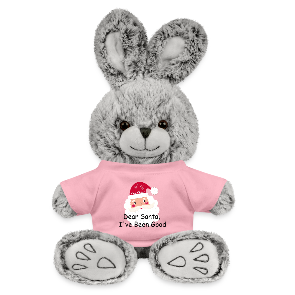 Personalized Rabbit Plush Toy| Customizable Christmas Santa Toy - petal pink