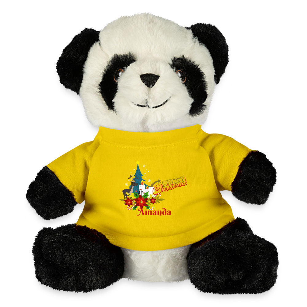 Panda Bear Personalized Christmas Gift| Customizable Plush Toy - yellow