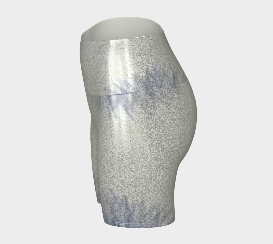 Custom Handsewn Glitter Sport and Fitness Shorts for Women,  Teen Girls, and Moms-Blue Sunflower Pattern, Made In Canada