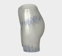 Load image into Gallery viewer, Custom Handsewn Glitter Sport and Fitness Shorts for Women,  Teen Girls, and Moms-Blue Sunflower Pattern, Made In Canada
