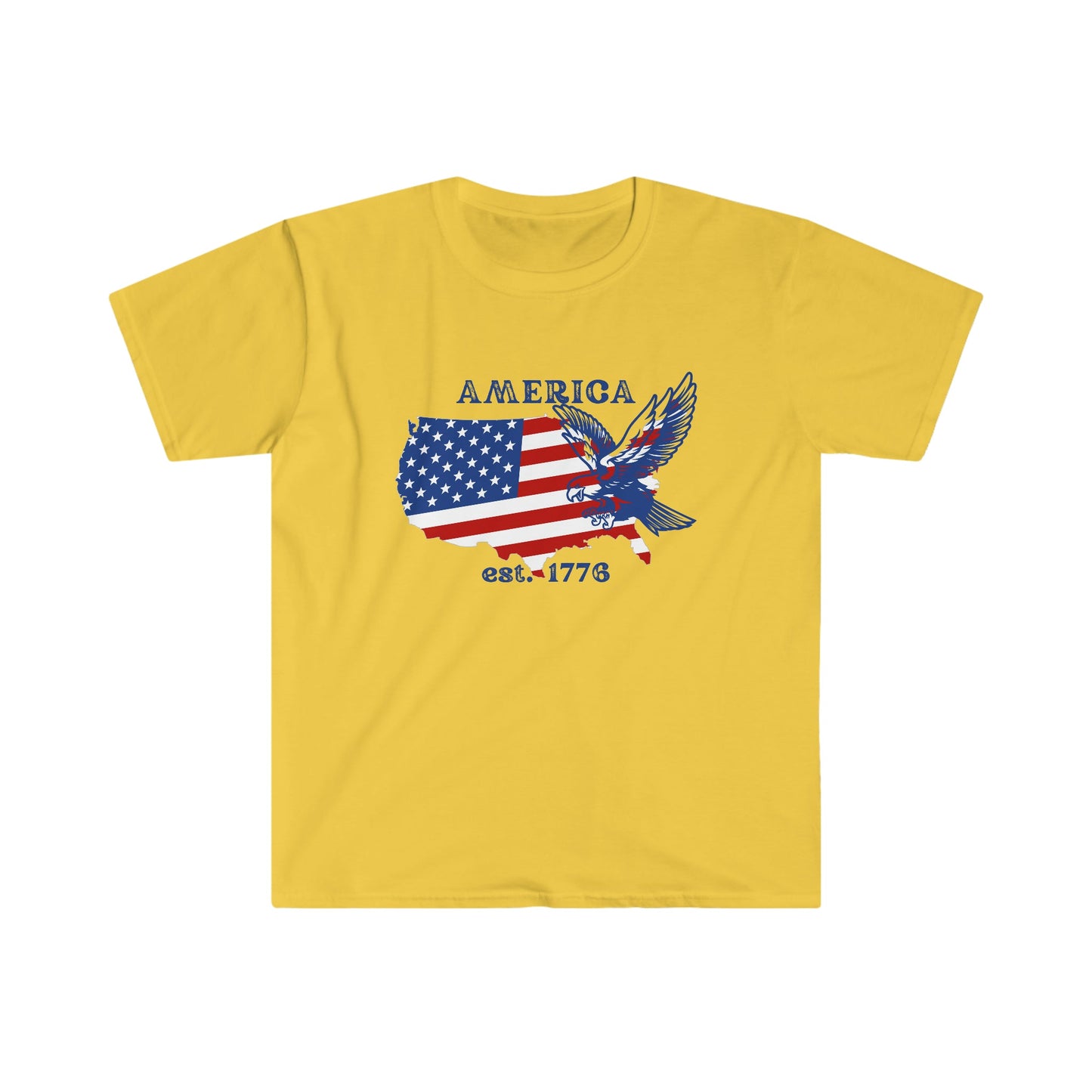 4th of July US Independence Day T - Shirt ( US Map - America Flag - Eagle) - reallyposhgifts