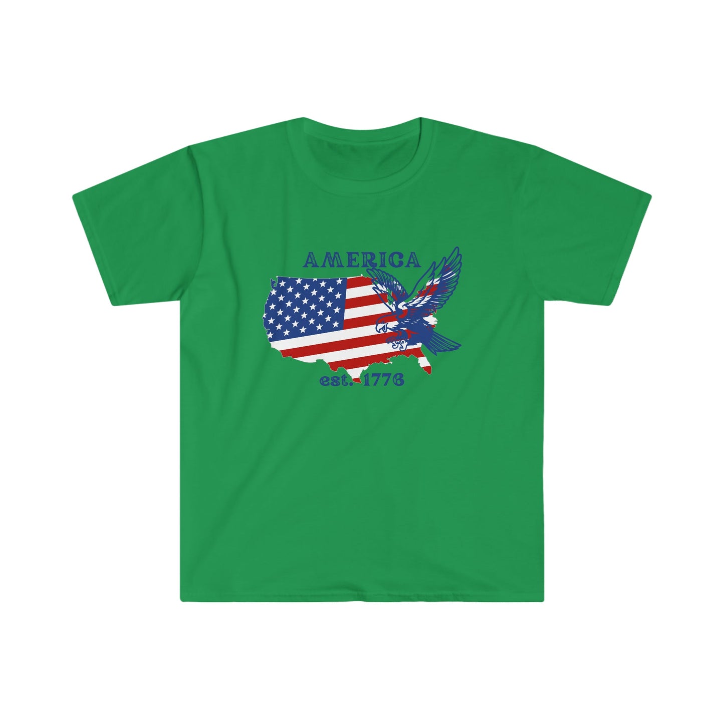 4th of July US Independence Day T - Shirt ( US Map - America Flag - Eagle) - reallyposhgifts