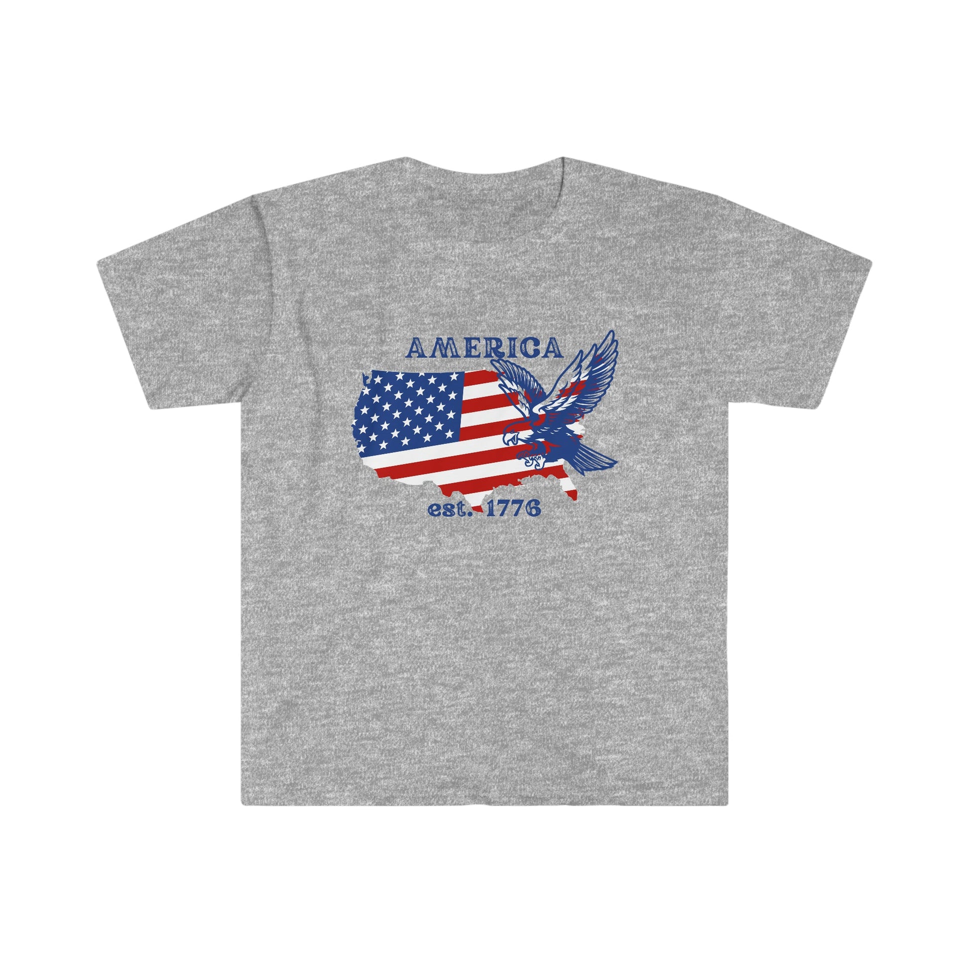 4th of July US Independence Day T - Shirt ( US Map - America Flag - Eagle) - reallyposhgifts