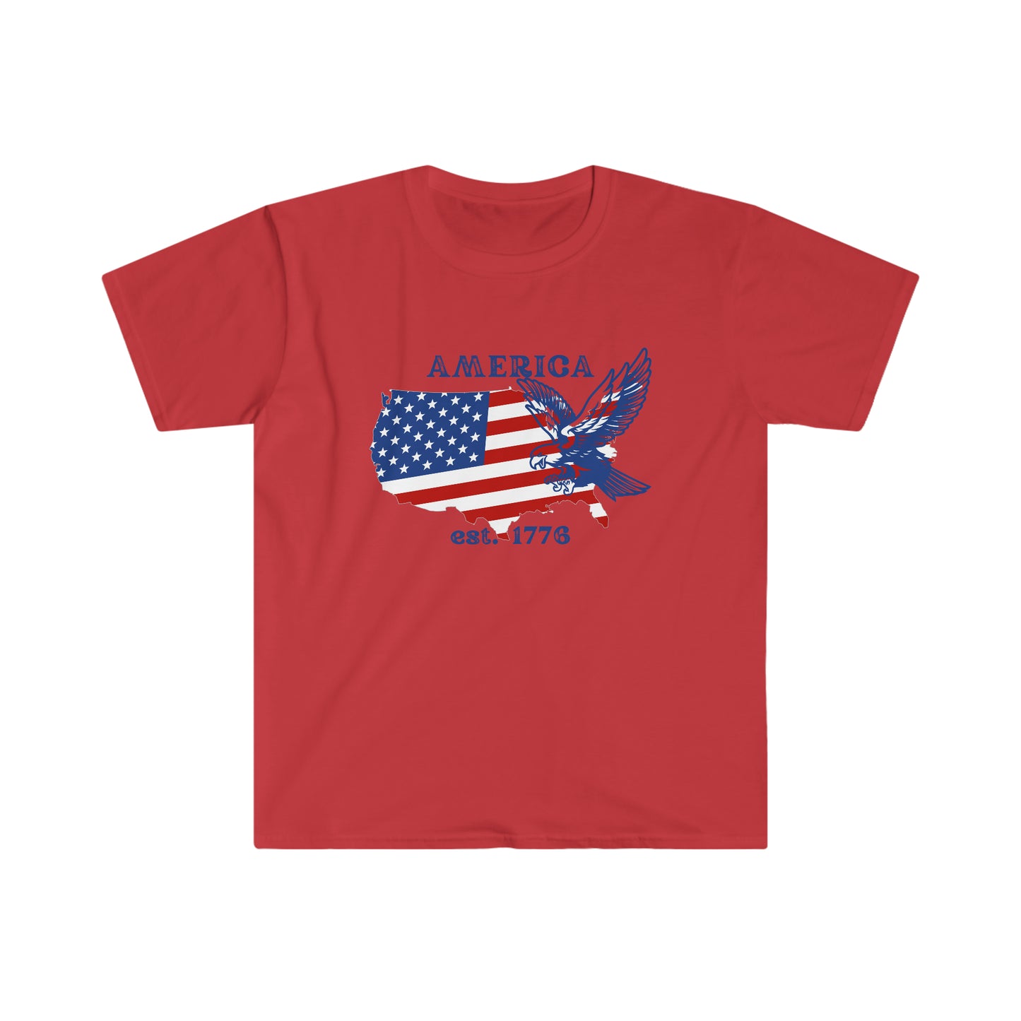 4th of July US Independence Day T-Shirt ( US Map- America Flag- Eagle)