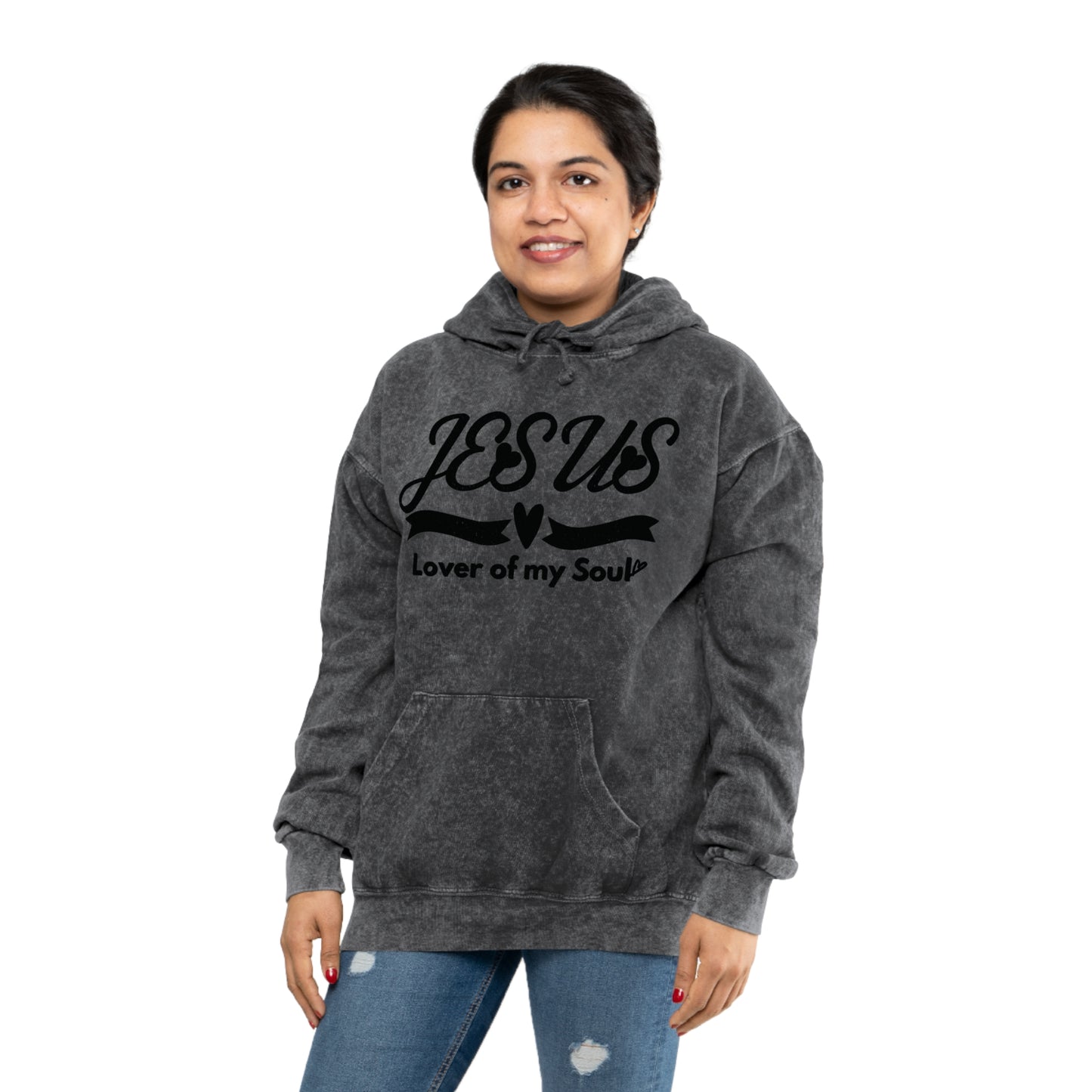 Vintage Mineral Wash Christian Hoodie- Jesus, Lover of my Soul