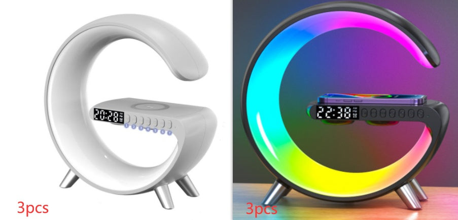 G Shaped LED Lamp, Wireless Charger and Bluetooth Speaker (Multifunctional)