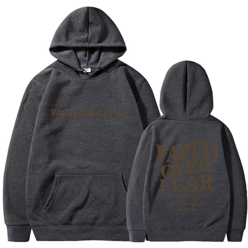 Printed Sweatshirt Hoodie For  Men And Women- Faith Over Fear