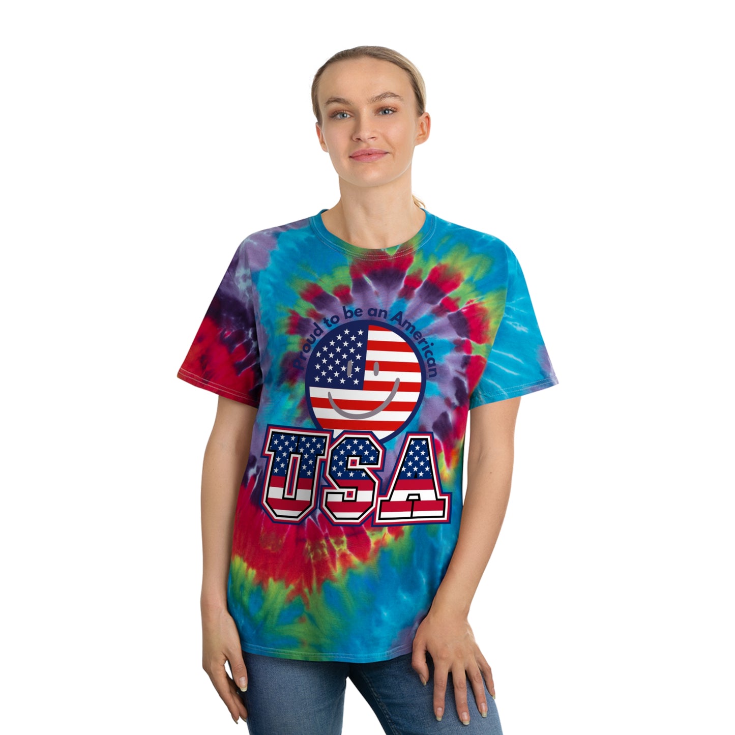 USA Flag Tie-Dye T-Shirt (Proud To Be An American)