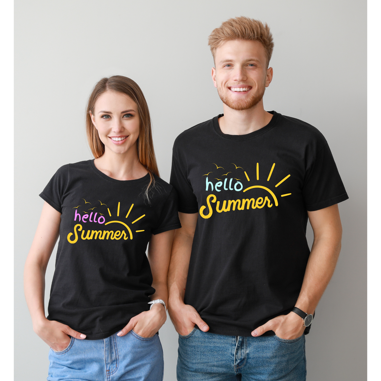 Custom Summer T Shirt For Moms, Daughters, Dads, Sons. Family Vacation Shirt. Hello Summer Premium Tee