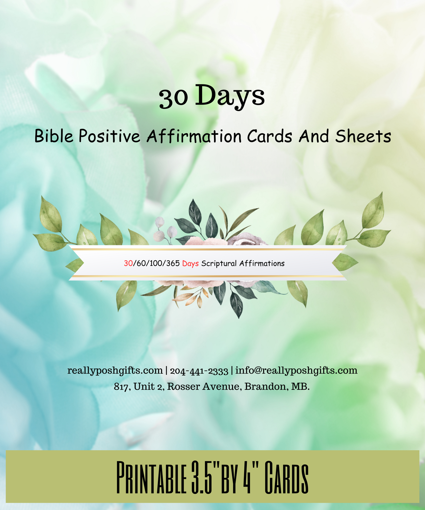 Bible Positive Affirmation Cards- Printable Downloads