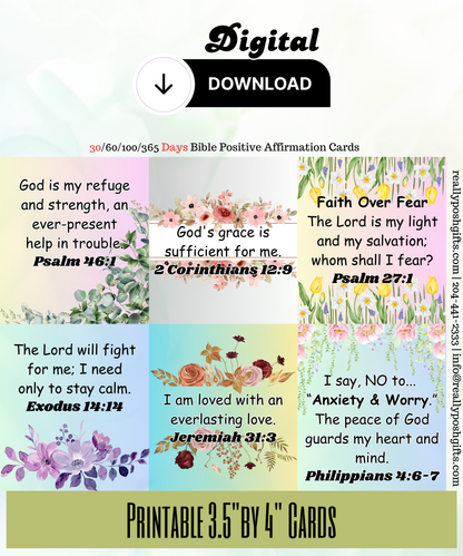 Bible Positive Affirmation Cards- Printable Downloads