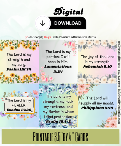 Bible Positive Affirmation Cards- Printable Downloads