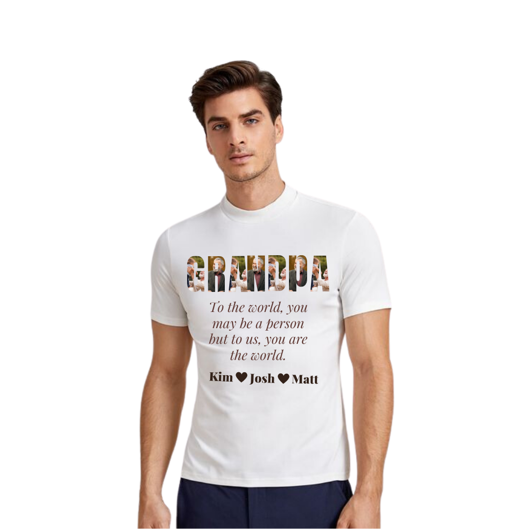 Grandpa Customized Photo T-shirt