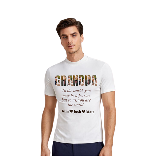 Grandpa Customized Photo T-shirt