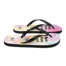 Load image into Gallery viewer, Best Mom Ever Flip - Flops. Fabric Lined Slippers. Happy Mothers Day Gift. Mothers Day Gift for Moms, Grandmas, Daughters, New and Expectant Moms, Step Moms, In - laws - reallyposhgifts
