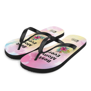 Best Mom Ever Flip - Flops. Fabric Lined Slippers. Happy Mothers Day Gift. Mothers Day Gift for Moms, Grandmas, Daughters, New and Expectant Moms, Step Moms, In - laws - reallyposhgifts