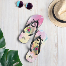 Load image into Gallery viewer, Best Mom Ever Flip - Flops. Fabric Lined Slippers. Happy Mothers Day Gift. Mothers Day Gift for Moms, Grandmas, Daughters, New and Expectant Moms, Step Moms, In - laws - reallyposhgifts
