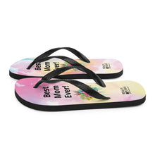 Load image into Gallery viewer, Best Mom Ever Flip - Flops. Fabric Lined Slippers. Happy Mothers Day Gift. Mothers Day Gift for Moms, Grandmas, Daughters, New and Expectant Moms, Step Moms, In - laws - reallyposhgifts
