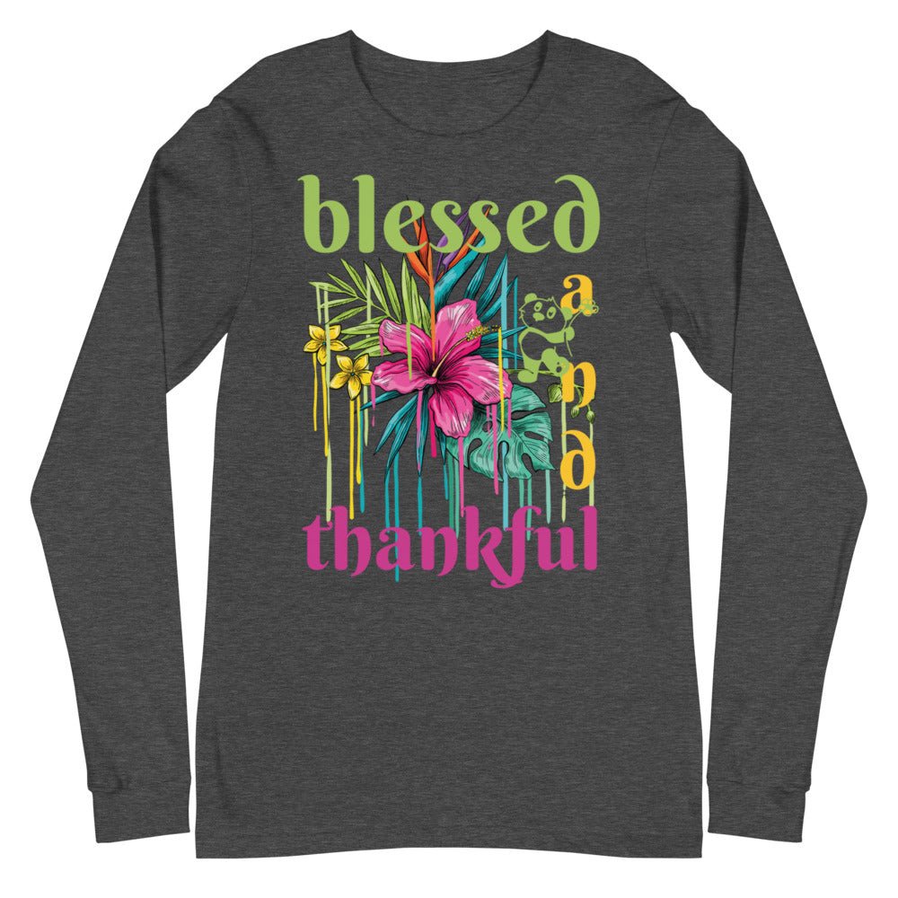 Blessed and Thankful Unisex Long Sleeve Tee. Thanksgiving T Shirt. Gifts for Friends and Loved Ones. Holiday Gifts for Women and Men. Tees for Every Occasion - reallyposhgifts