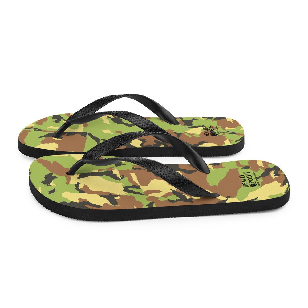 Camouflage Fabric - Lined Flip - Flops for Summer Beaches and Swimming Pools - reallyposhgifts