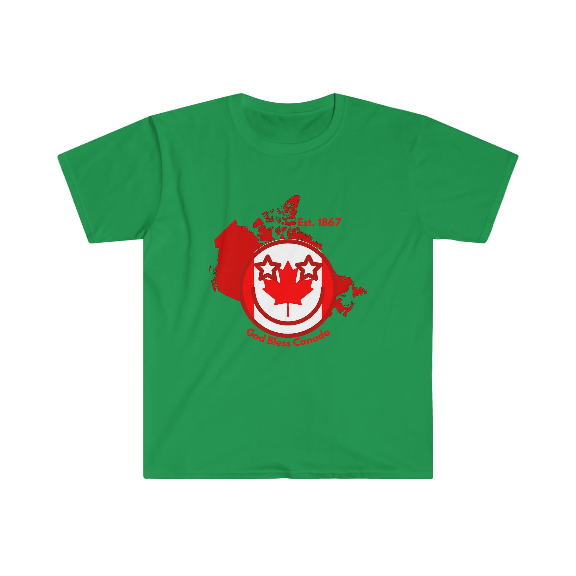 Canada Flag Happy Face Unisex T - Shirt For Patriots - reallyposhgifts