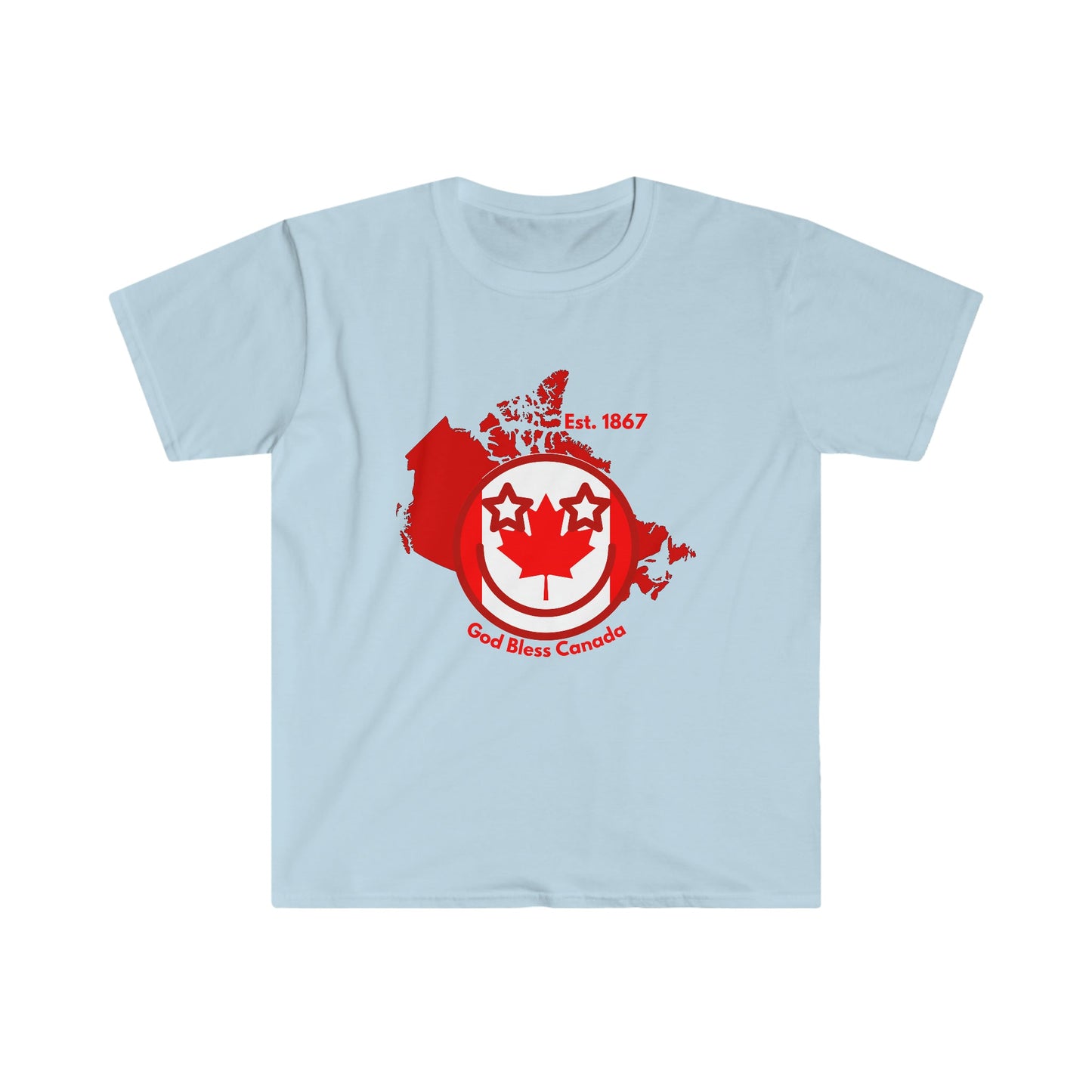 Canada Flag Happy Face Unisex T - Shirt For Patriots - reallyposhgifts