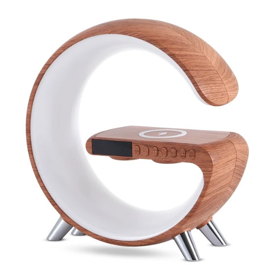 G Shaped LED Lamp, Wireless Charger and Bluetooth Speaker (Multifunctional)