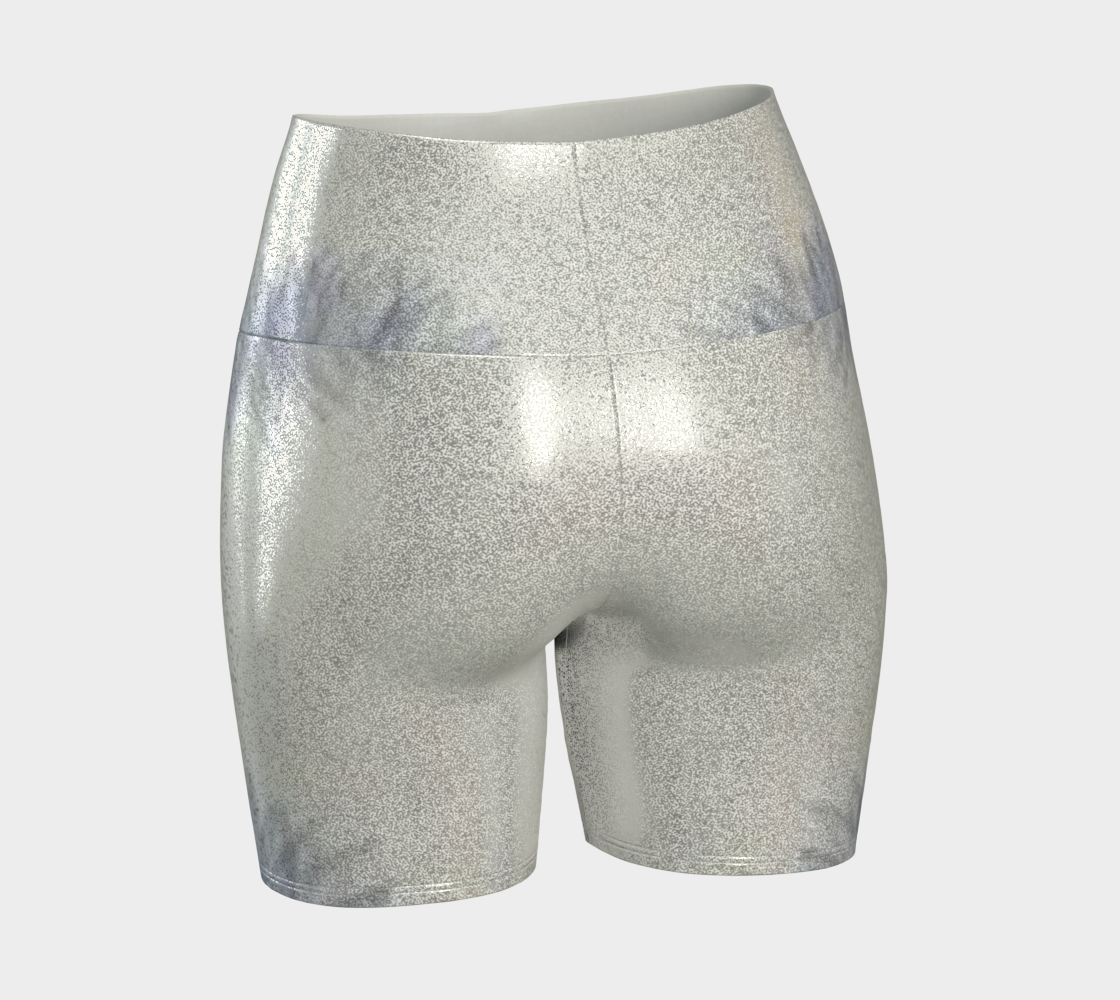 Custom Handsewn Glitter Sport and Fitness Shorts for Women,  Teen Girls, and Moms-Blue Sunflower Pattern, Made In Canada
