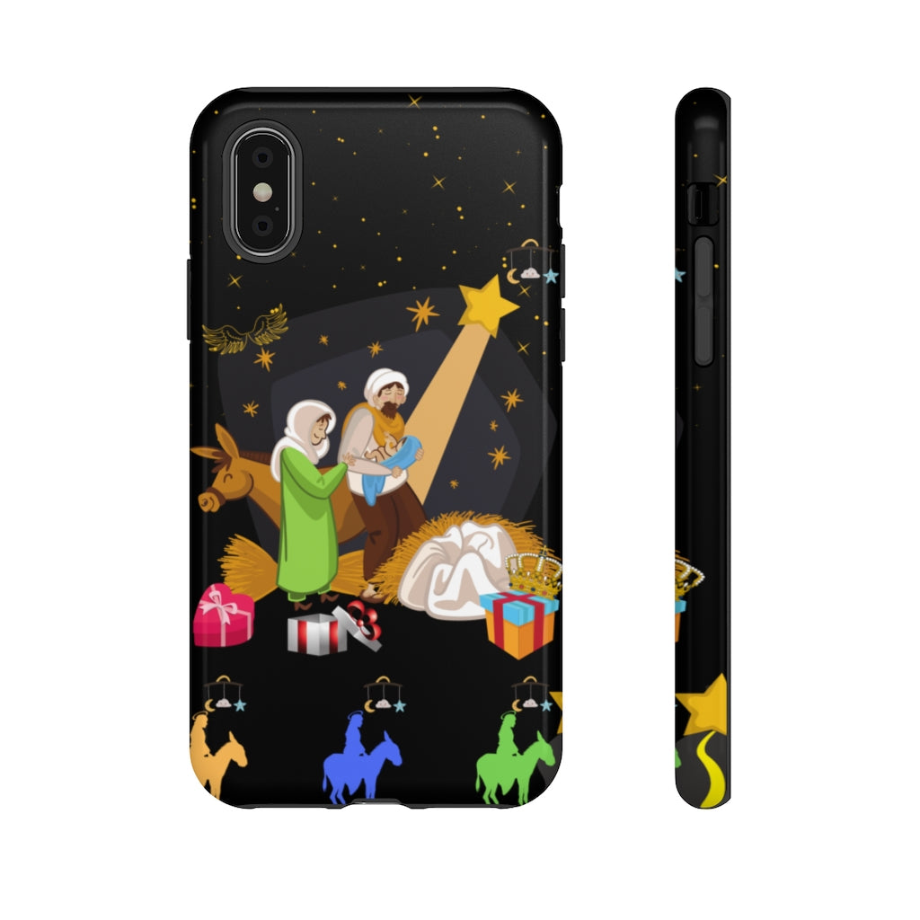 Custom Tough Cases for I Phone and Samsung. Nativity Scene Christmas Phone Back Cover. Holiday Gift for Men, Women and Children. Holy Family Design Phone Case. Christian Art i Phone Cases Gifts for All.