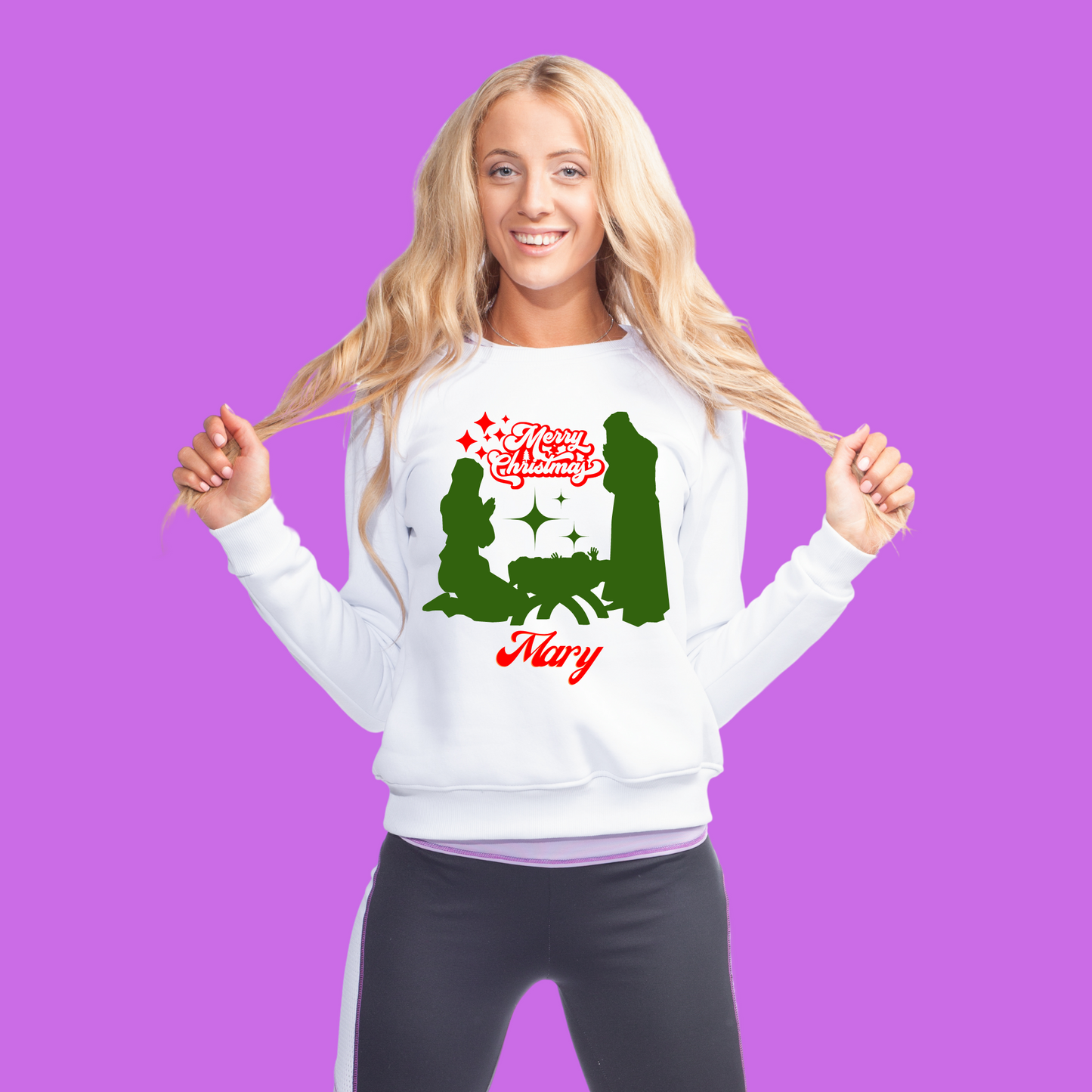 Personalized Christmas Sweater. Nativity Christmas Sweatshirt for Faith Family