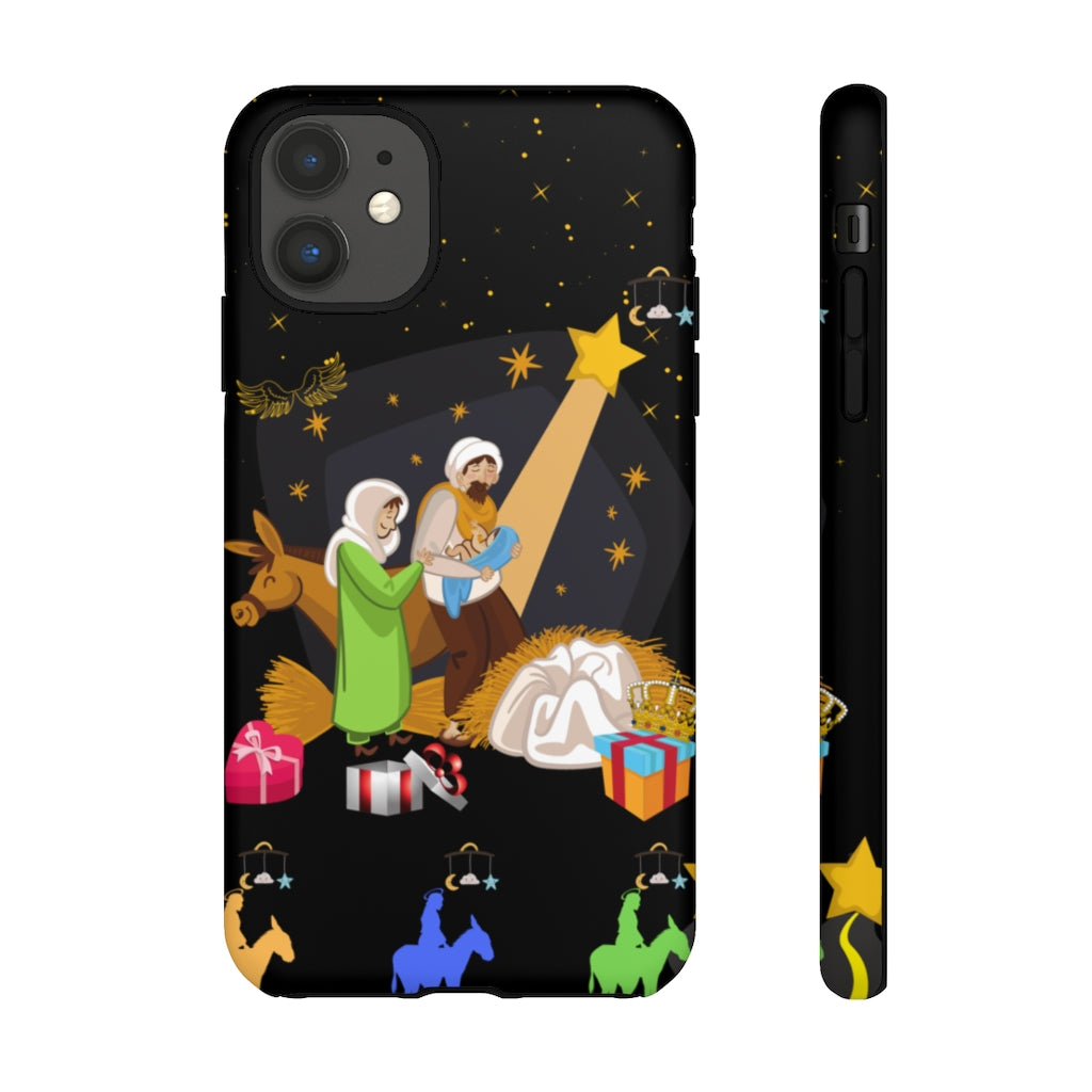 Custom Tough Cases for I Phone and Samsung. Nativity Scene Christmas Phone Back Cover. Holiday Gift for Men, Women and Children. Holy Family Design Phone Case. Christian Art i Phone Cases Gifts for All.