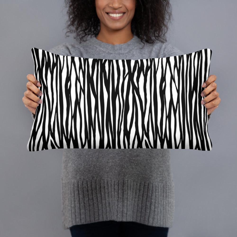 Custom Zebra Print Throw Pillow. 20" by 12"Custom Pillow Gift for Housewarming, Special Occasions and Holidays. Custom Pillow Case and Insert