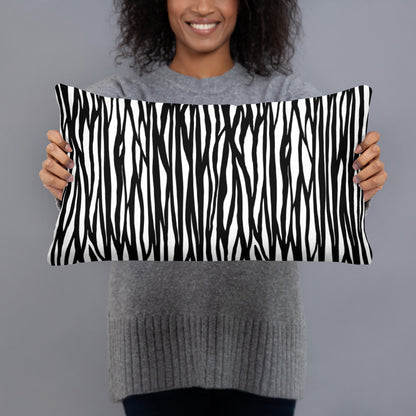 Custom Zebra Print Throw Pillow. 20" by 12"Custom Pillow Gift for Housewarming, Special Occasions and Holidays. Custom Pillow Case and Insert