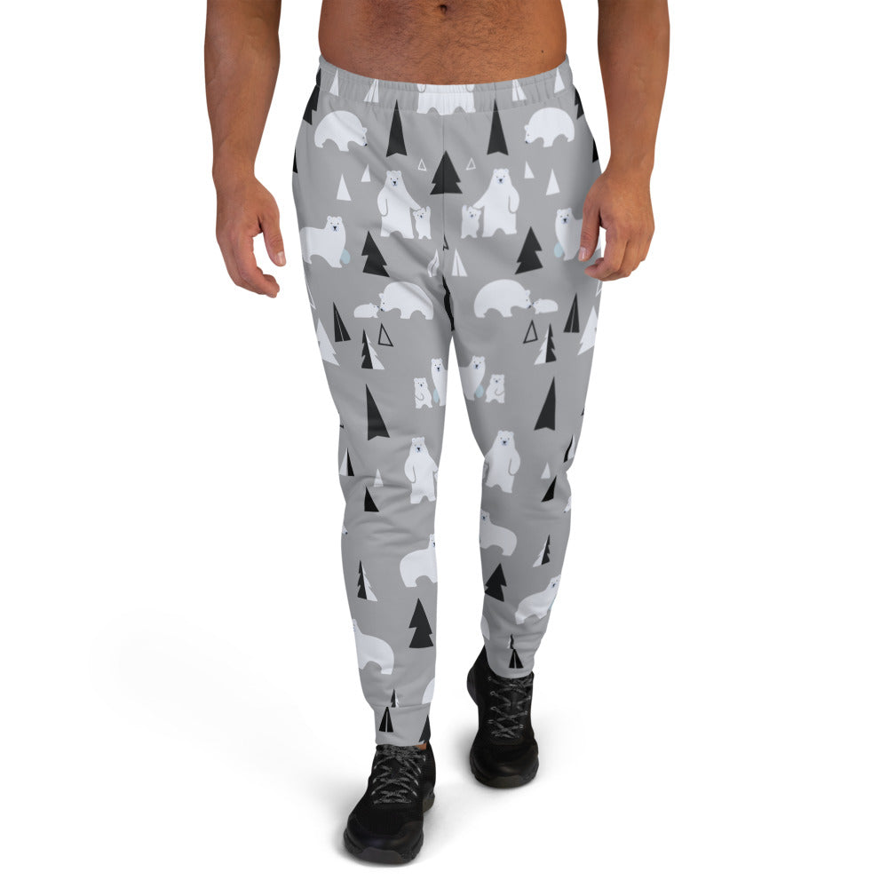 Custom Jogger for Men, Husband, Father, Significant Others. Polar Bear Animal Print Jogger for Men. Happy Fathers Day, Birthday, Anniversary Gifts for Him. Made in USA.
