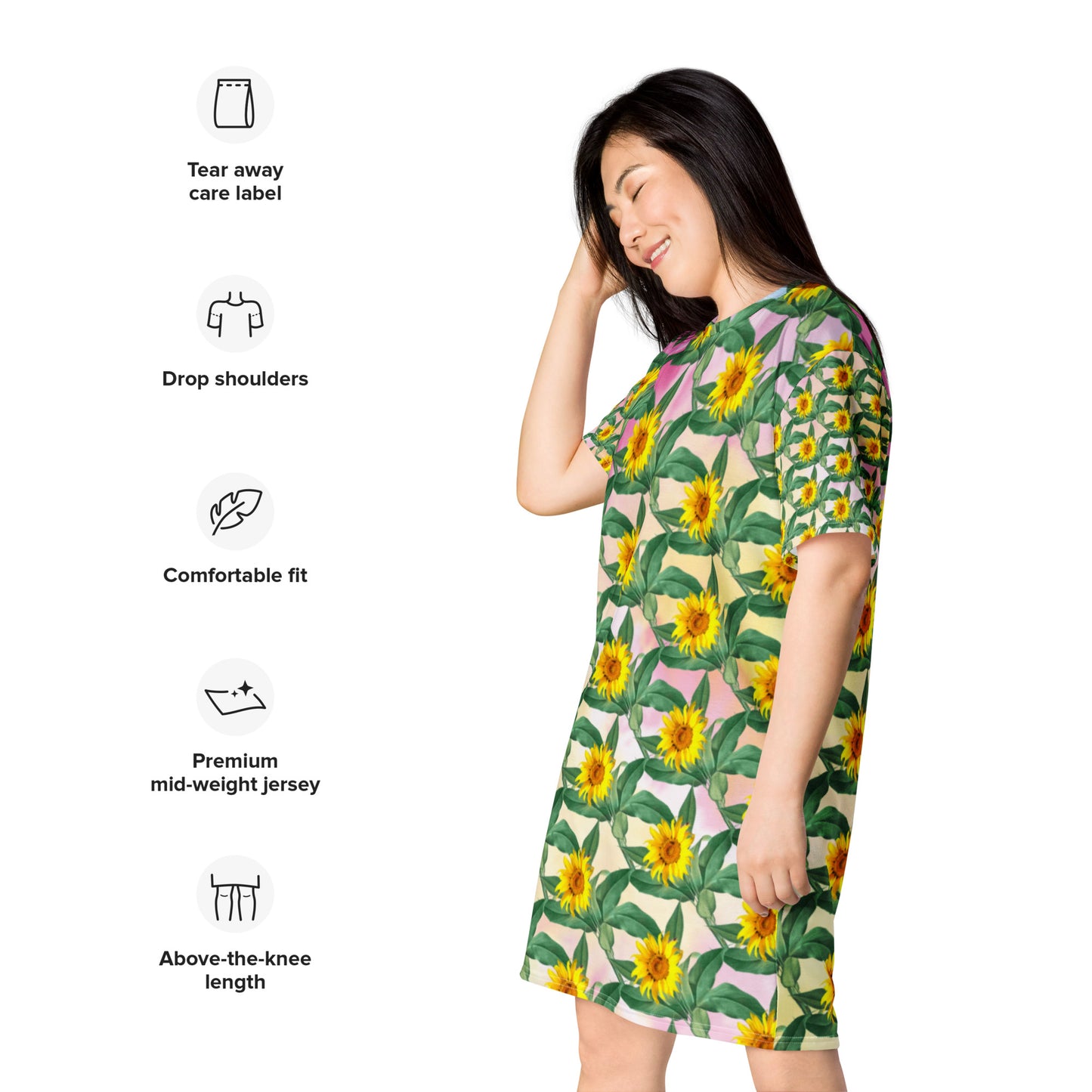 Custom Print T-shirt dress. Handmade Fabric Dress. Custom Fabric T Shirt Dress