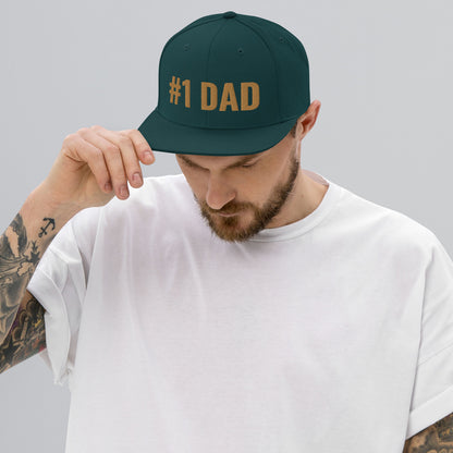 Personalized #1 DAD Custom Camouflage Snapback Hat. Customizable Fathers day Custom Headwear. Summer Beach Hat for Dads. Hand-Made Face Cap Gifts for Men, Fathers, Husbands, Sons, Grandpas. Made in USA.