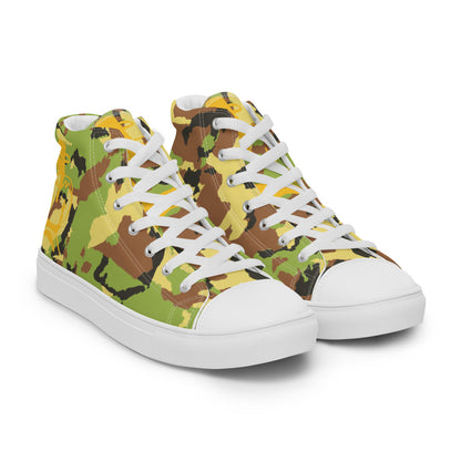 Handmade High Top Canvas Shoes. Horse Rider Gifts. Cowboy and Cowgirl Custom Shoe. Camouflage Canvas Shoe.