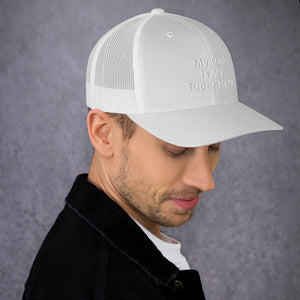 My Dad Is My Hero Trucker Cap. Custom Mesh Hat for Fathers Day. Hat Gift for Men. Daddy Summer Beach Hat. Gift for Dad, Grandpa, Son, Grandson. Holiday Gift for Men