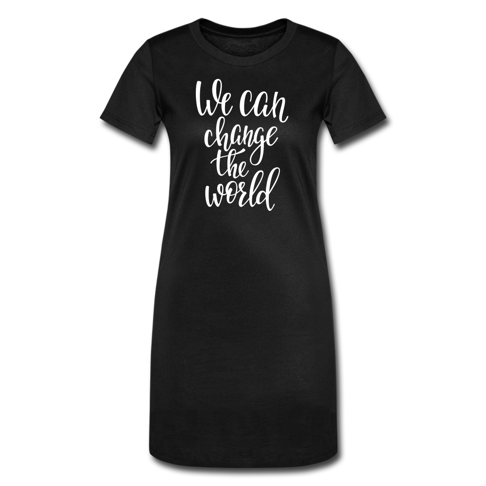 Custom Women's T-Shirt Dress- We Can Change the World - black