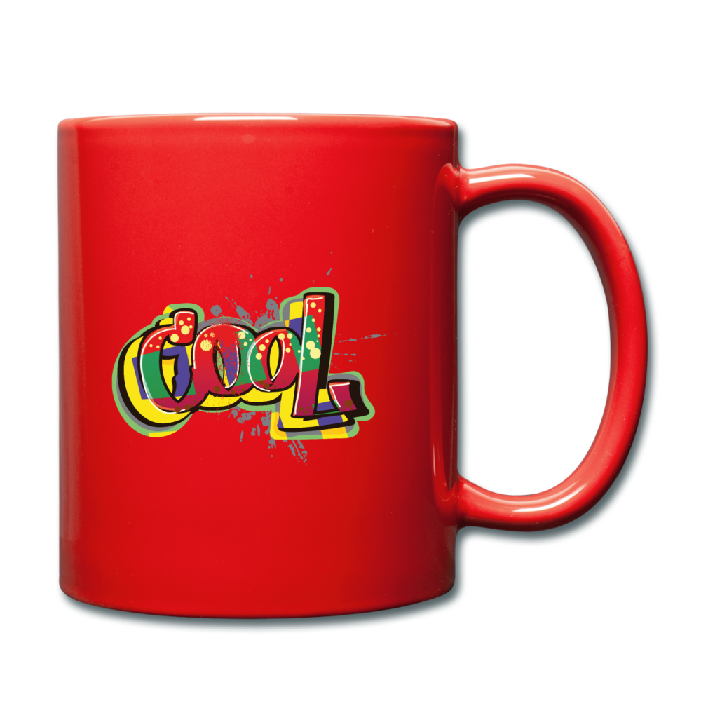 Custom Cool Black Full Color Mug - red