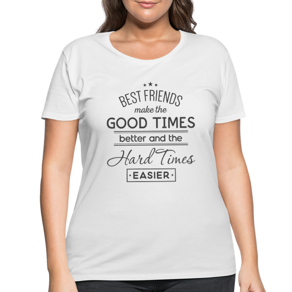 Custom Curvy T Shirt for Women- Best Friend - white
