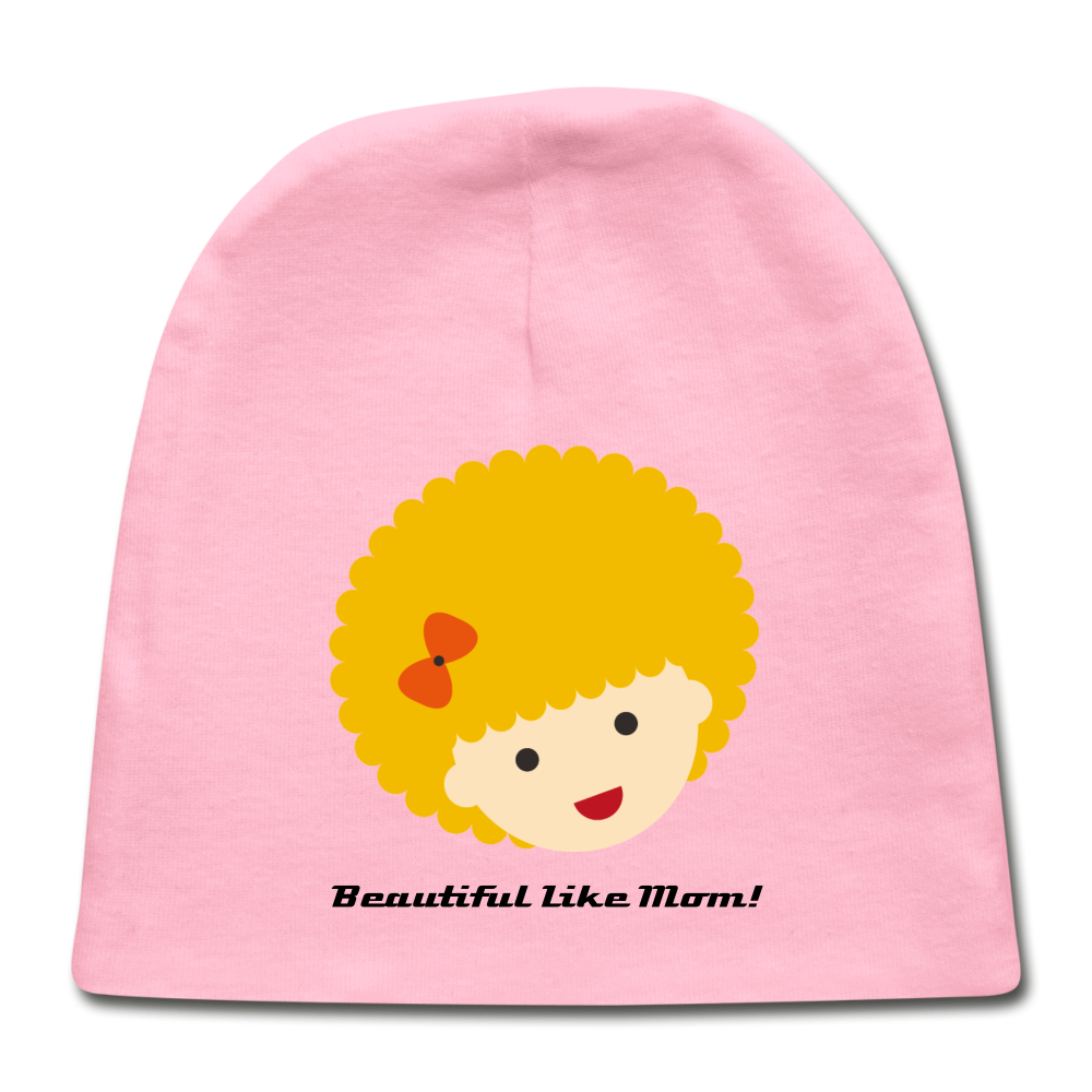 Personalized Custom Baby Girl Cap. Baby Shower Cap for Girls. Sex Revealed Gift for New and Expectant Moms. - light pink
