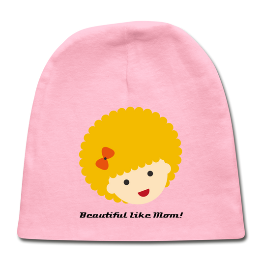 Personalized Custom Baby Girl Cap. Baby Shower Cap for Girls. Sex Revealed Gift for New and Expectant Moms. - light pink