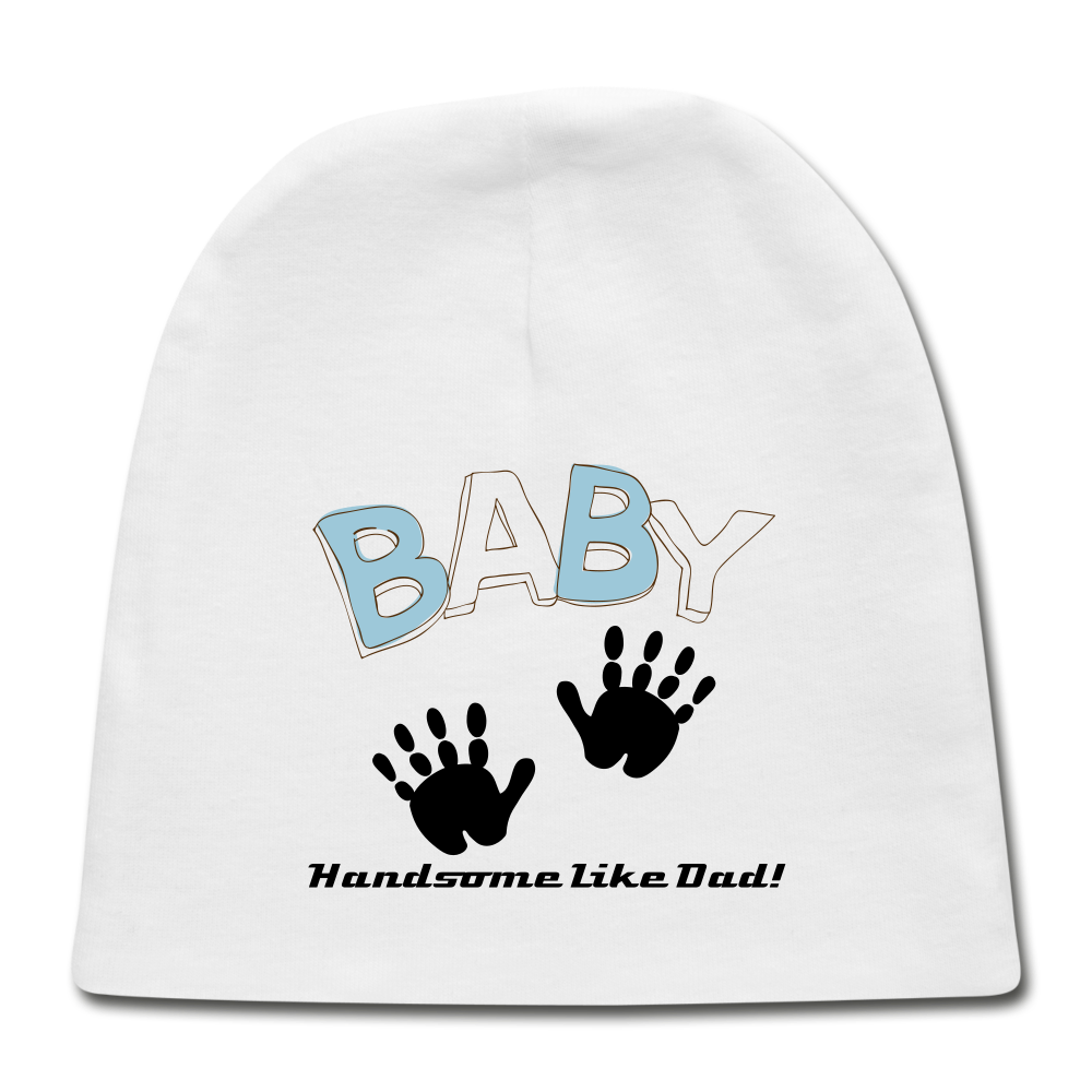 Personalized Baby Cap for Boys. DIY Customizable Baby Shower Gift for Boys. Sex Reveal gifts, Custom Cap - white