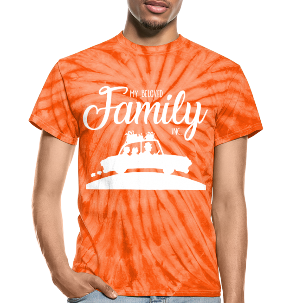 My Beloved Family Unisex Tie Dye T-Shirt. Fathers Day Gift for Dad. Happy Fathers Day Gift for Him. Gift for Men. Family Vacation  Trendy T Shirt - spider orange